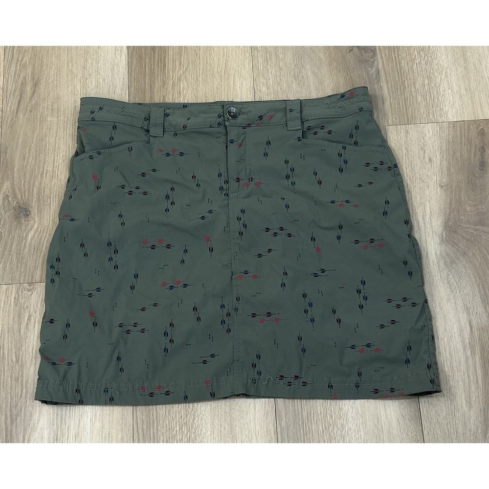 EDDIE BAUER Women's Skort Skirt Pockets Size 8 Multicolor Stretch Colorful EUC